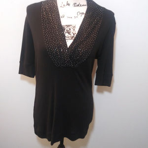 Express Black Top with Vneck
